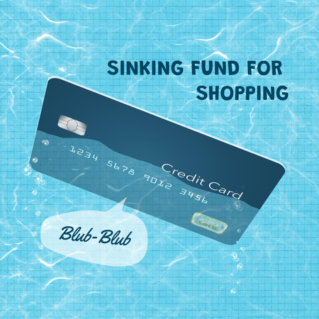 Funny Joke with Credit Card floating in Pool Instagram tervezősablon
