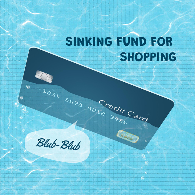 Funny Joke with Credit Card floating in Pool Instagram Design Template