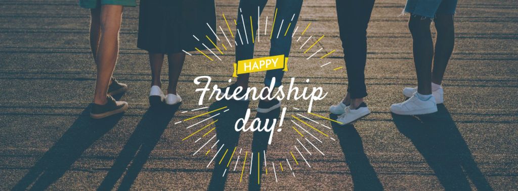 Friendship Day Announcement with Friends Facebook cover Tasarım Şablonu
