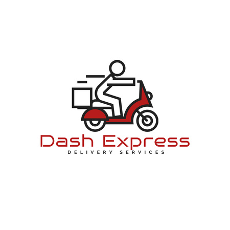 Dash Express Delivery Service Logoデザインテンプレート