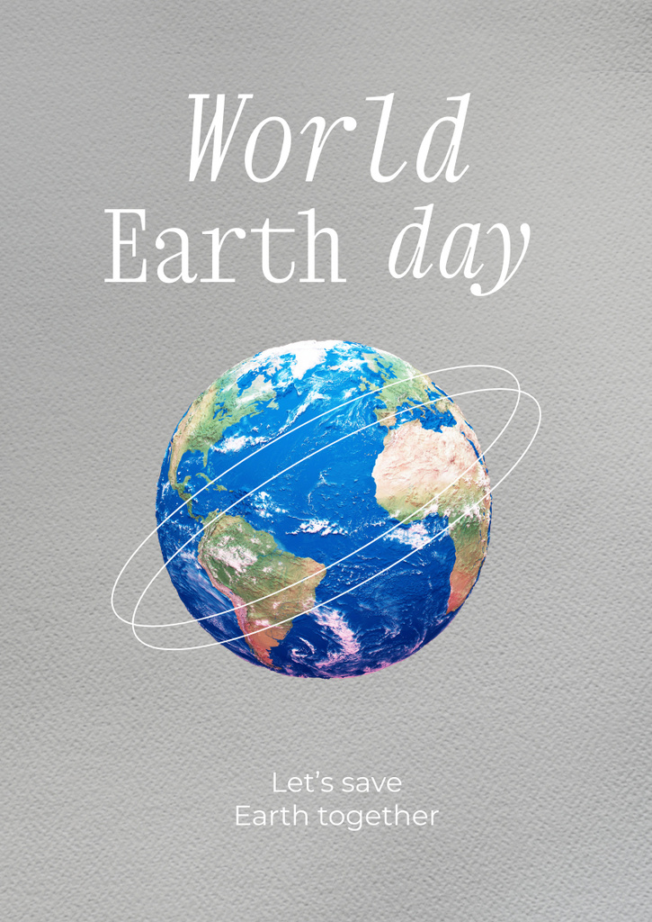 World Earth Day Announcement with Planet Poster A3 Design Template