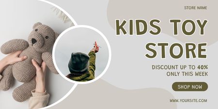 Discount on Children's Toys This Week Only Twitter Design Template