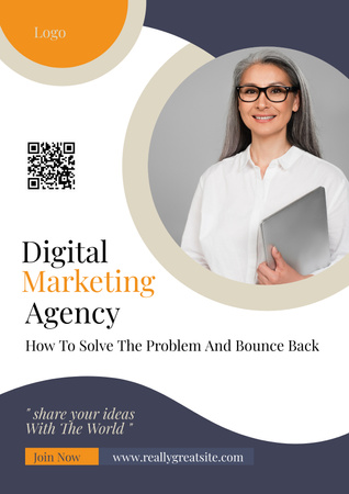 Digital Marketing Agency Solving Problem Poster Šablona návrhu