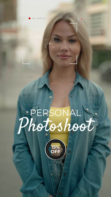 Designvorlage Awesome Photoshoot For Person With Discount Offer für TikTok Video