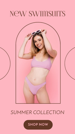 Ontwerpsjabloon van Instagram Story van New Arrival Swimwear Announcement for Women