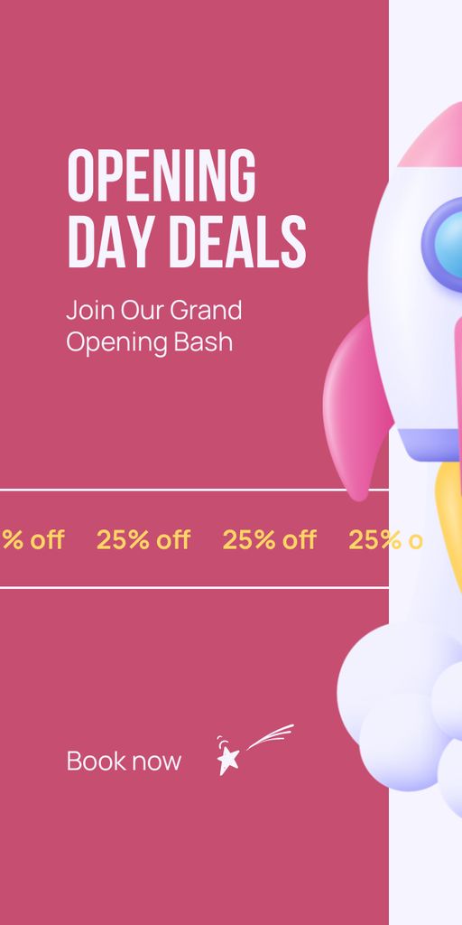 Grand Opening Day Deals And Booking Announcement Graphic – шаблон для дизайна