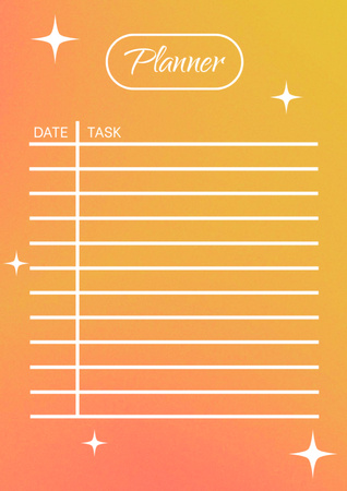 Monthly task orange minimalist Schedule Planner Design Template