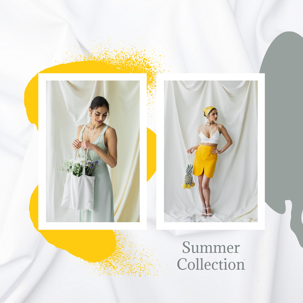 Summer Clothes Collection Ad Instagram Design Template