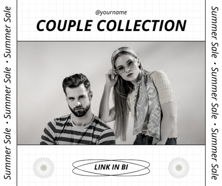 Çiftler için Moda Koleksiyonu Facebook Tasarım Şablonu