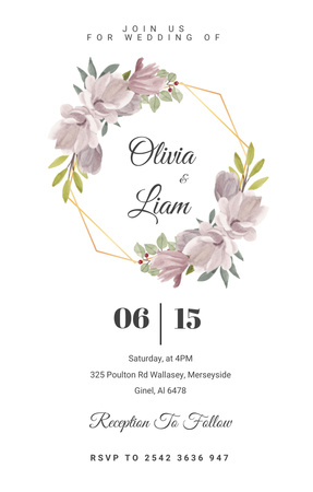 Save the Date Announcement of Beautiful Wedding Invitation 4.6x7.2in Design Template