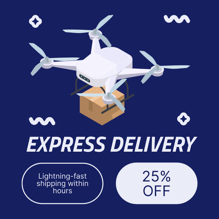 Futuristic Express Delivery Instagram AD Design Template