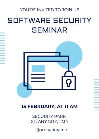 Designvorlage Software Security Seminar Announcement für Invitation