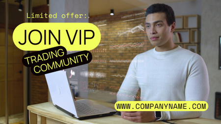 Ontwerpsjabloon van Full HD video van Gunstige aandelenhandel Community Beperkte aanbieding voor VIP