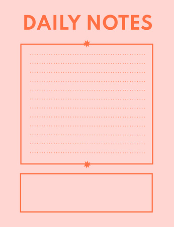 Designvorlage Daily Tasks Planner With Frames In Pink für Notepad 107x139mm