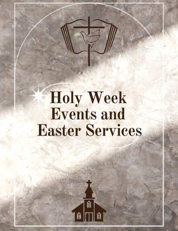 Platilla de diseño Easter Services Ad with Ray of Light on Marble Flyer 8.5x11in