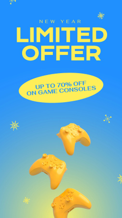 Limited Offer of Gamepads on New Year Instagram Story Design Template