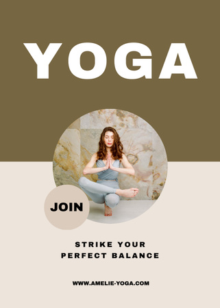 Designvorlage Online Yoga classes promotion für Flayer