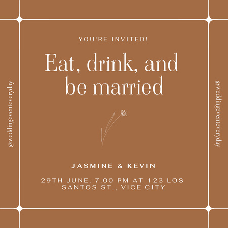 Menő esküvő bejelentése Instagram tervezősablon