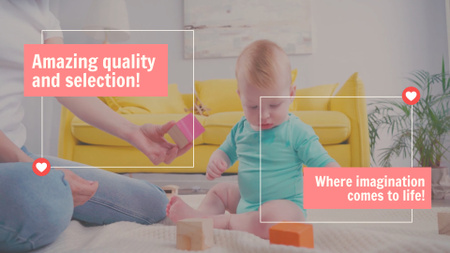 Çocuk Bloklarıyla Oynayan Bebek Full HD video Tasarım Şablonu