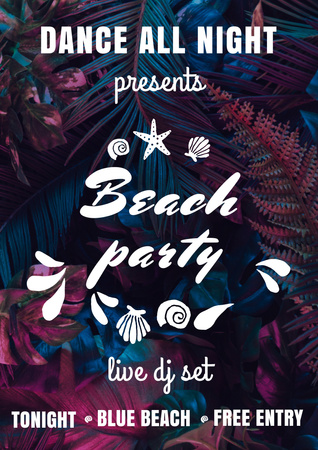 Bright Beach Party Announcement Poster A3 tervezősablon