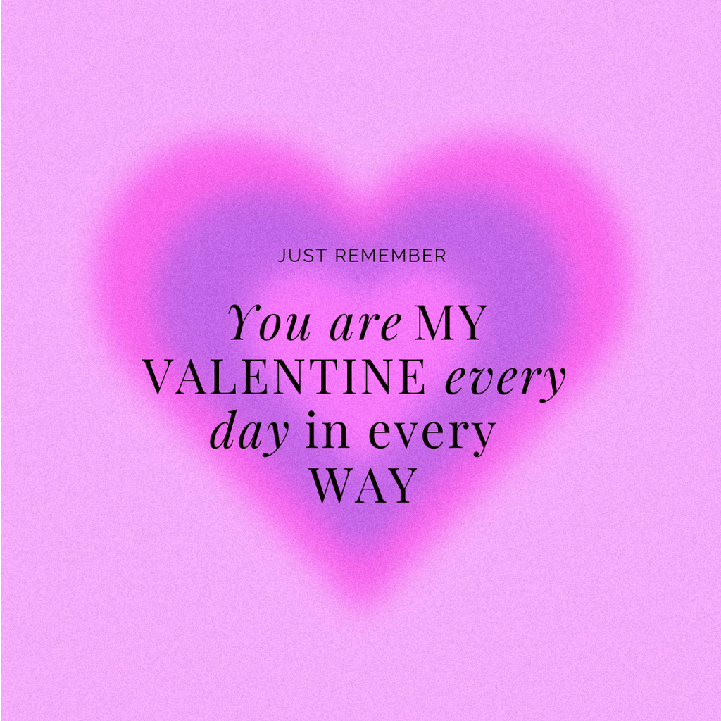 Valentine's Day Greeting with Pink Heart Instagram Tasarım Şablonu