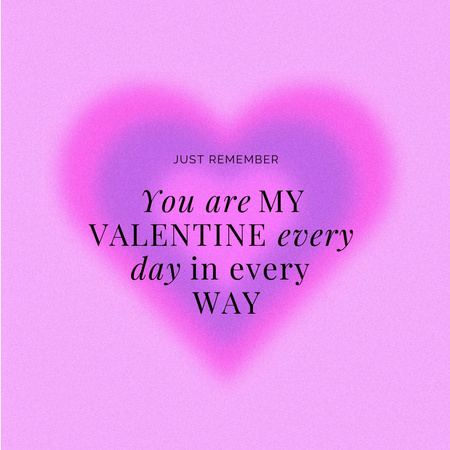 Valentin-napi köszöntés rózsaszín szívvel Instagram tervezősablon