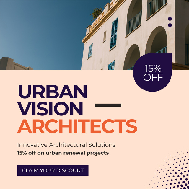 Architectural Services with Urban Vision LinkedIn post Design Template