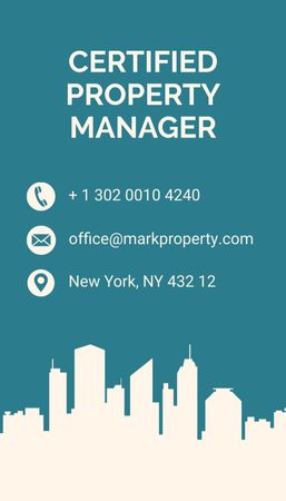 Property Manager Services Offer Business Card US Vertical Design Template
