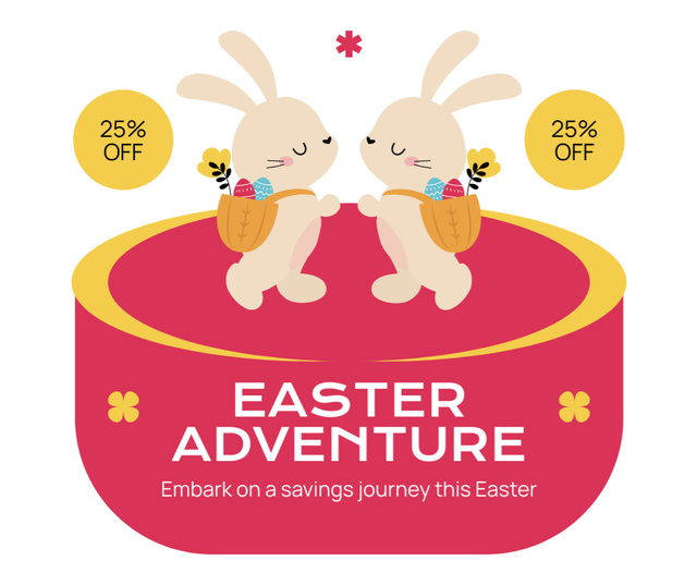 Modèle de visuel Easter Holiday Adventure with Cute Bunnies - Facebook