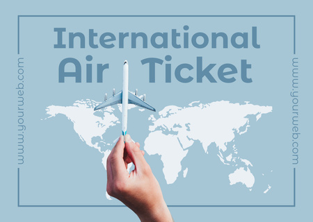 Plantilla de diseño de Boletos de avión internacionales Card 