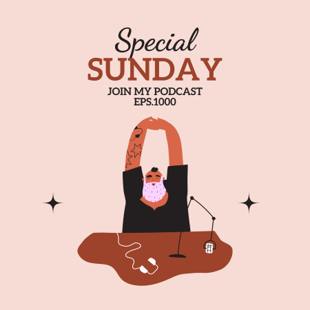 Ontwerpsjabloon van Podcast Cover van Special Sunday Podcast Announcement