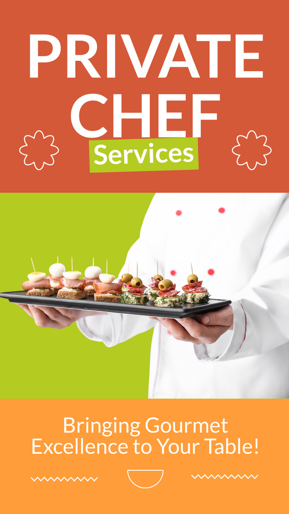 Services of Private Chef and Catering Instagram Story Šablona návrhu