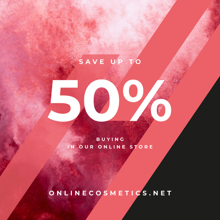 Sale Announcement Colorful Paint Blots in Red Instagram AD Design Template