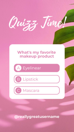 Szablon projektu Quiz o ulubionym produkcie do makijażu Instagram Story