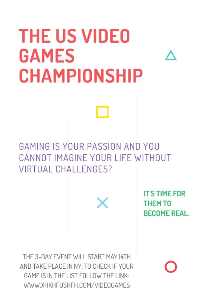Designvorlage Video Games Championship announcement für Tumblr