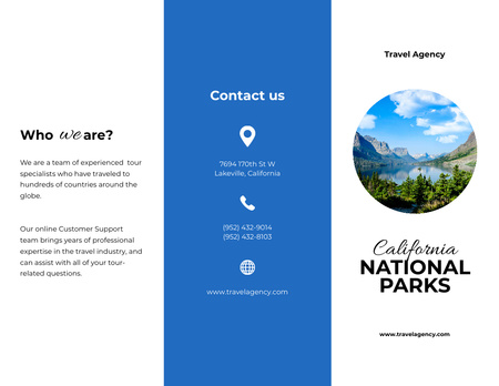 Nabídka zájezdu do Kalifornského národního parku Brochure 8.5x11in Šablona návrhu