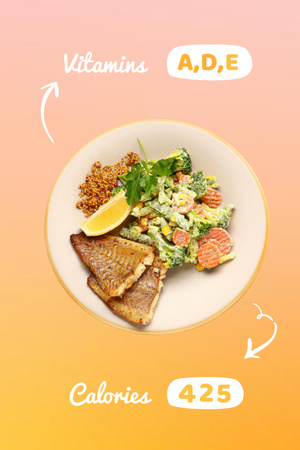 Plantilla de diseño de Healthy Dish on Plate Pinterest 