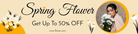 Spring Flower Sale Offer Twitter Design Template