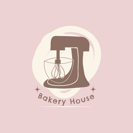 Bakery House Emblem Logo 1080x1080px Design Template