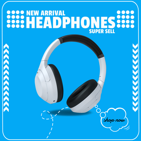 Promo New Arrival Headphones Instagram AD Design Template