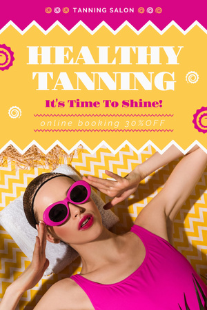 Healthy Tanning Salon Services Pinterest Design Template