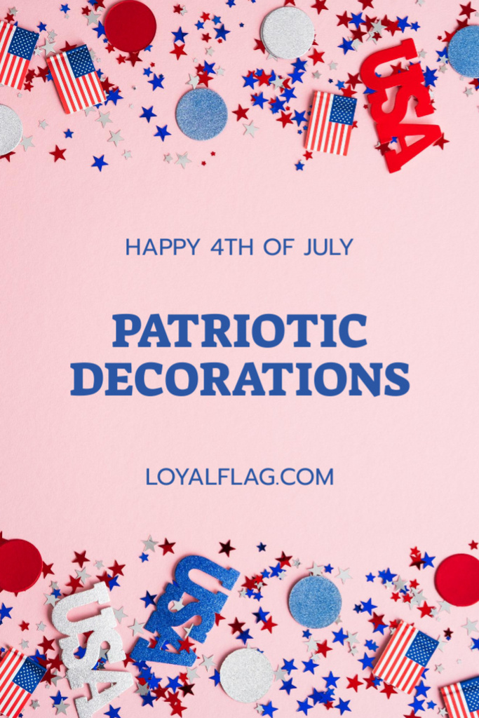 Patriotic Independence Day Bright Decor Offer Postcard 4x6in Vertical – шаблон для дизайну