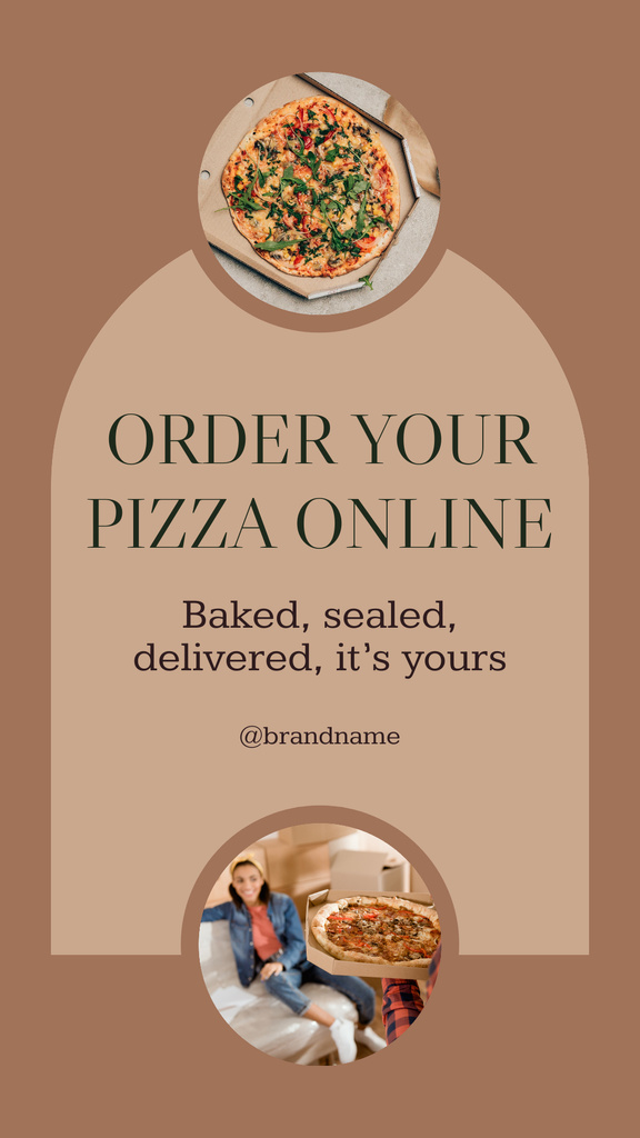 Designvorlage Order Pizza Online für Instagram Story
