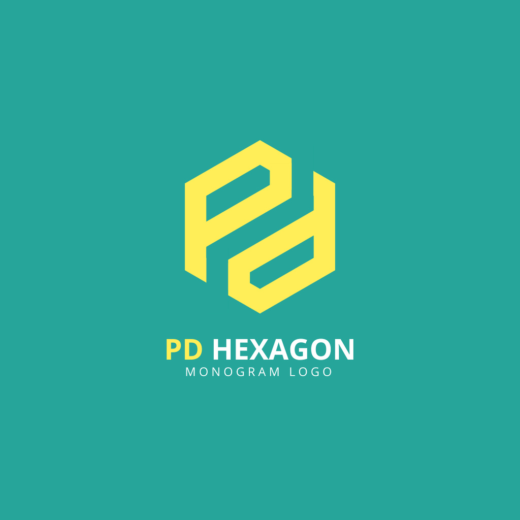Image of Company Emblem with Monogram in Green Logo 1080x1080px Design Template