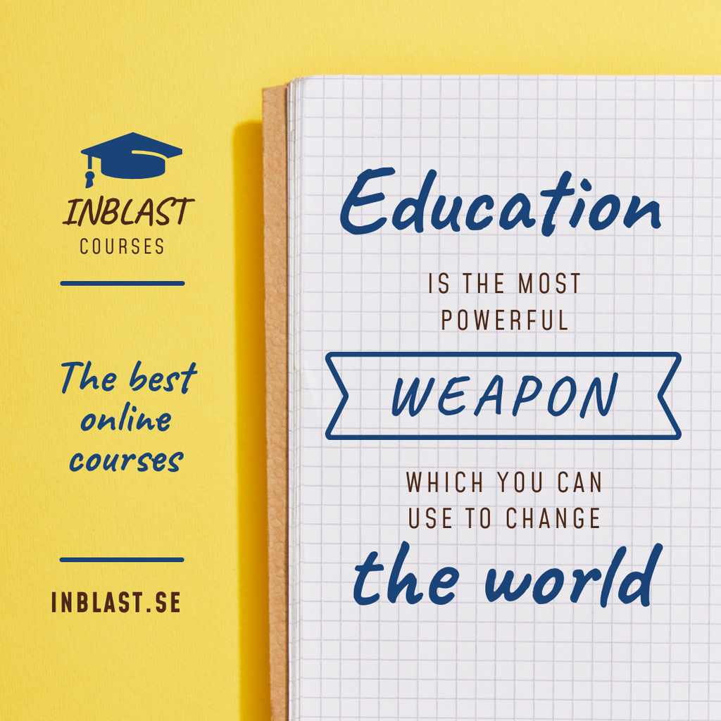 Ontwerpsjabloon van Instagram van Education Online Courses Ad with Open Notebook