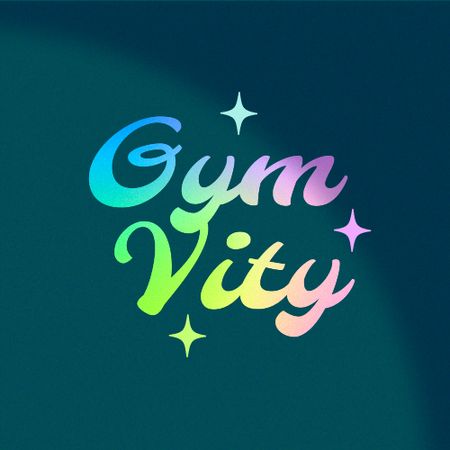Gym Opening Bright Announcement Logo Design Template