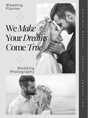 Template di design Proposta di pianificazione del matrimonio con una giovane coppia carina Poster US