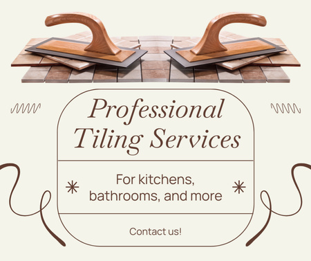 Professional Tiling Services for Kitchen and Bathrooms Facebook Design Template