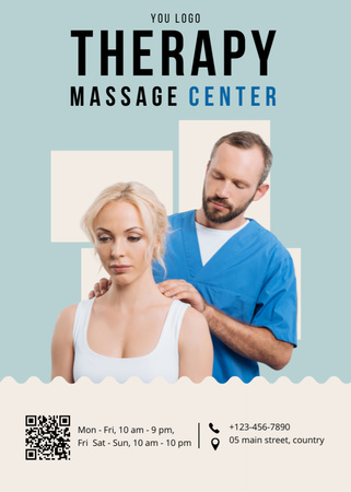 Therapy Massage Center Advertisement Flayer Design Template
