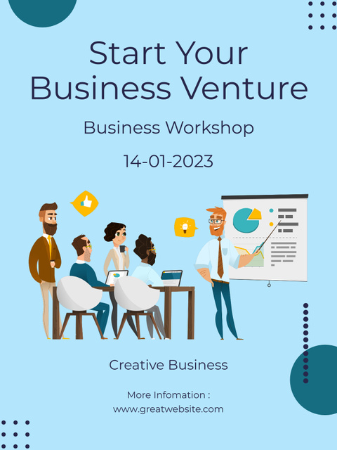 People on Business Workshop Poster USデザインテンプレート